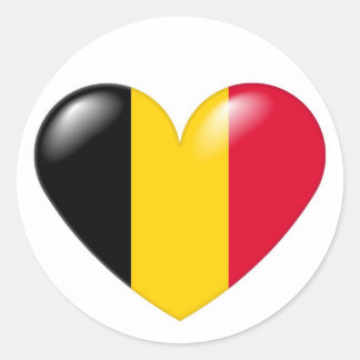 Belgische hartsticker - Coeur belge Ronde Sticker