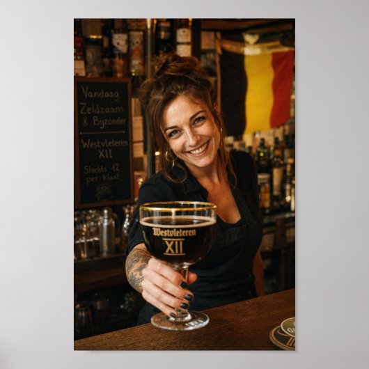 Belgische herberg toast met donker bier poster (Voorkant)