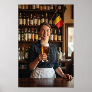 Belgische herberg welkom en proost poster