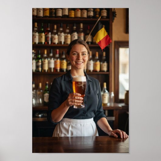Belgische herberg welkom en proost poster (Voorkant)