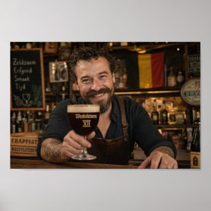Belgische herberg Westvleteren Toast Barman Poster