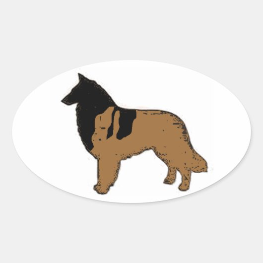Belgische Herder / Belgische Tervuren Ovale Sticker (Voorkant)