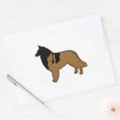 Belgische Herder / Belgische Tervuren Ovale Sticker (Envelop)