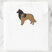 Belgische Herder / Belgische Tervuren Ovale Sticker (Tas)