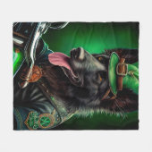 Belgische herder fietsend op St. Patrick's Day Fleece Deken (Voorkant (Horizontaal))