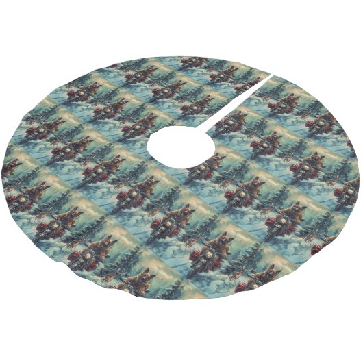 Belgische Herder Hond Rijden Motorfiets Kerstmis Kerstboom Rok (Gekanteld)