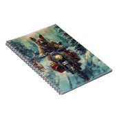 Belgische Herder Hond Rijden Motorfiets Kerstmis Notitieboek (Rechterzijde)