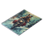 Belgische Herder Hond Rijden Motorfiets Kerstmis Notitieboek (Linkerzijde)