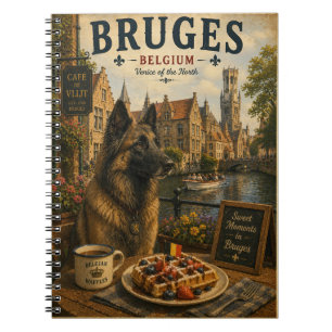 Belgische herder in Brugge Reis Kunst Oude Stijl Notitieboek