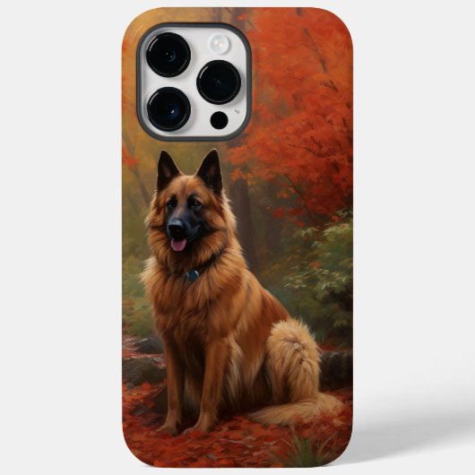 Belgische Herder in de herfst Bladeren vallen insp Case-Mate iPhone Case (Achterkant)
