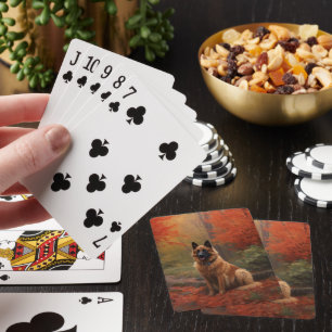Belgische Herder in Herfstbladeren Val Inspireert Pokerkaarten