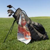 Belgische herder in slee laat het sneeuwen Kerstmi Golfhanddoek (Groen)