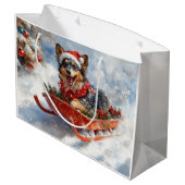 Belgische herder in slee laat het sneeuwen Kerstmi Groot Cadeauzakje (Achterkant Gekanteld)