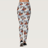 Belgische herder in slee laat het sneeuwen Kerstmi Leggings (Achterkant)
