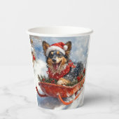 Belgische herder in slee laat het sneeuwen Kerstmi Papieren Bekers (Achterkant)