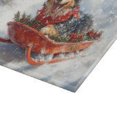 Belgische herder in slee laat het sneeuwen Kerstmi Snijplank (Hoek)