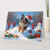 Belgische herder Kerst Sneeuwscène Kaart (Voorkant)