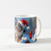 Belgische herder Kerst Sneeuwscène Koffiemok (Voorkant rechts)