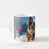 Belgische herder Kerst Sneeuwscène Koffiemok (Voorkant links)