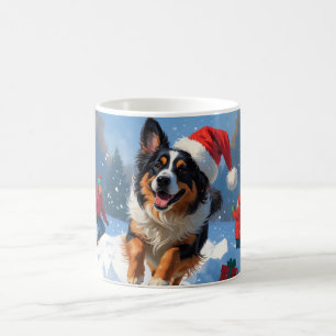 Belgische herder Kerst Sneeuwscène Koffiemok