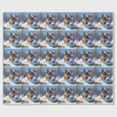 Belgische Herder Kerstfeest Sneeuwscène Cadeaupapier (Vlak)