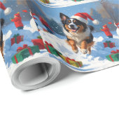 Belgische Herder Kerstfeest Sneeuwscène Cadeaupapier (Rol Hoek)