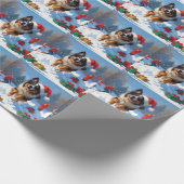 Belgische Herder Kerstfeest Sneeuwscène Cadeaupapier (Hoek)