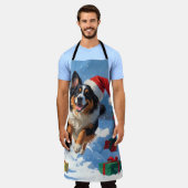 Belgische Herder Kerstfeest Sneeuwscène Schort (Gedragen)