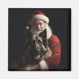 Belgische Herder Kerstman Feestelijke Kerstmis Magneet