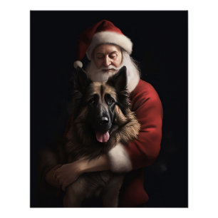 Belgische Herder Kerstman Feestelijke Kerstmis Perfect Poster