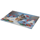 Belgische herder Kerstmis Sneeuwlandschap Snijplank (Hoek)