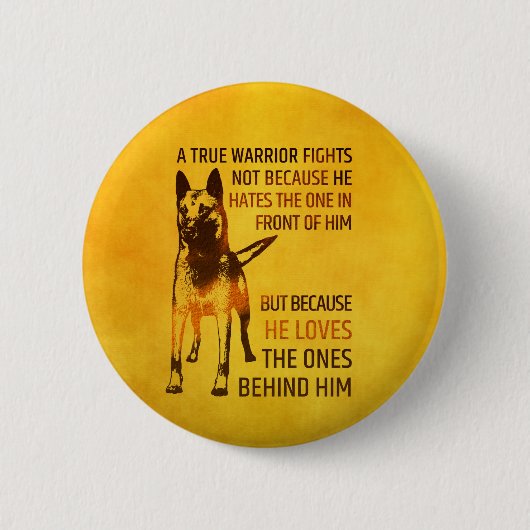 Belgische herder - Malinois - ware krijger Ronde Button 5,7 Cm (Voorkant)