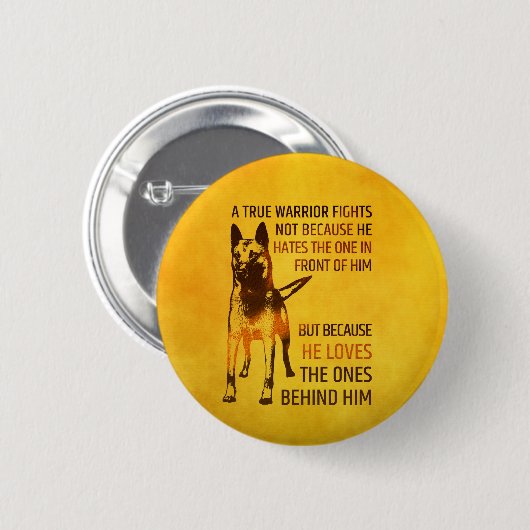 Belgische herder - Malinois - ware krijger Ronde Button 5,7 Cm (Voorkant /achterkant)