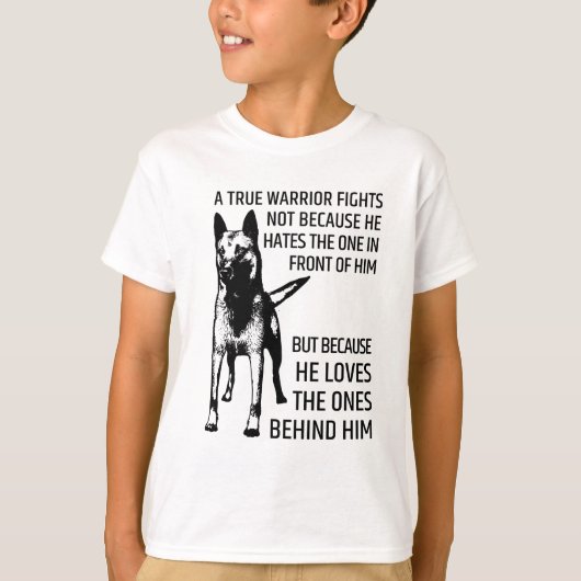 Belgische herder - Malinois - ware krijger T-shirt (Voorkant)