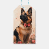 Belgische Herder met Rozen - Valentijnsdag Cadeaulabel (Achterkant)