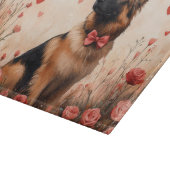 Belgische Herder met Rozen - Valentijnsdag Snijplank (Hoek)