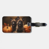 Belgische Herder Puppy Herfst Delight Pompoen Bagagelabel (Achterkant horizontaal)
