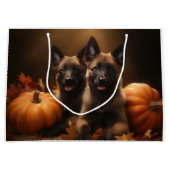 Belgische Herder Puppy Herfst Delight Pompoen Groot Cadeauzakje (Voorkant)