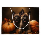 Belgische Herder Puppy Herfst Delight Pompoen Groot Cadeauzakje (Achterkant)