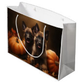 Belgische Herder Puppy Herfst Delight Pompoen Groot Cadeauzakje (Achterkant Gekanteld)