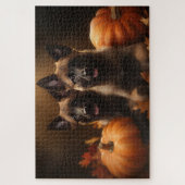 Belgische Herder Puppy Herfst Delight Pompoen Legpuzzel (Verticaal)
