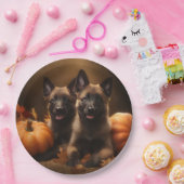 Belgische Herder Puppy Herfst Delight Pompoen Papieren Bordje (Feest)