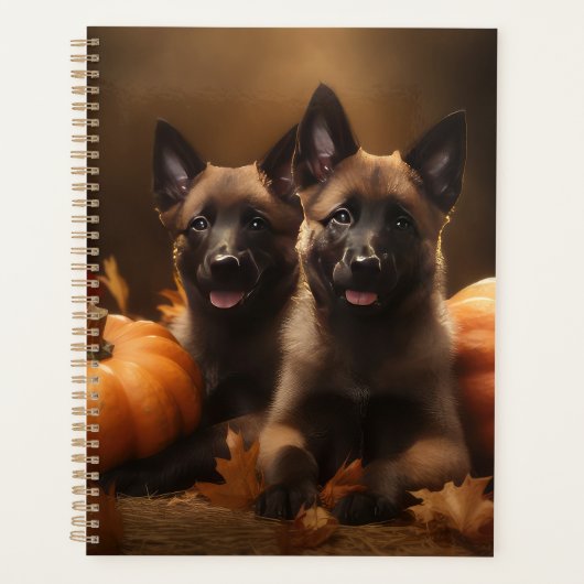 Belgische Herder Puppy Herfst Delight Pompoen Planner (Voorkant)