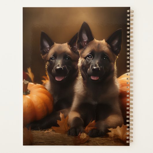 Belgische Herder Puppy Herfst Delight Pompoen Planner (Achterkant)