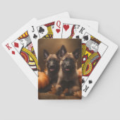 Belgische Herder Puppy Herfst Delight Pompoen Pokerkaarten (Achterkant)