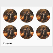 Belgische Herder Puppy Herfst Delight Pompoen Ronde Sticker (Vel)