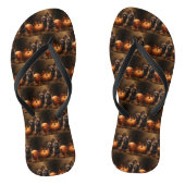 Belgische Herder Puppy Herfst Delight Pompoen Teenslippers (Voetbed)