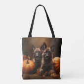 Belgische Herder Puppy Herfst Delight Pompoen Tote Bag (Achterkant)