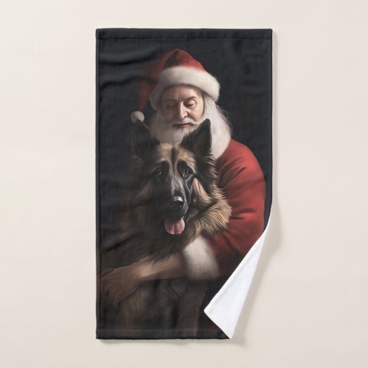 Belgische Herder Sinterklaas Feestelijke Kerstmis Bad Handdoek (Handdoek)