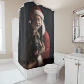Belgische Herder Sinterklaas Feestelijke Kerstmis Douchegordijn (In situ)